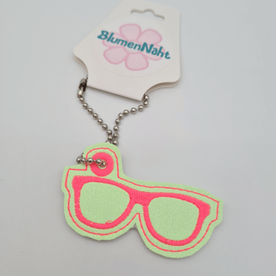 Kleiner Anhänger Brille #2 neon-gelbgrün/neon-pink - B-Ware